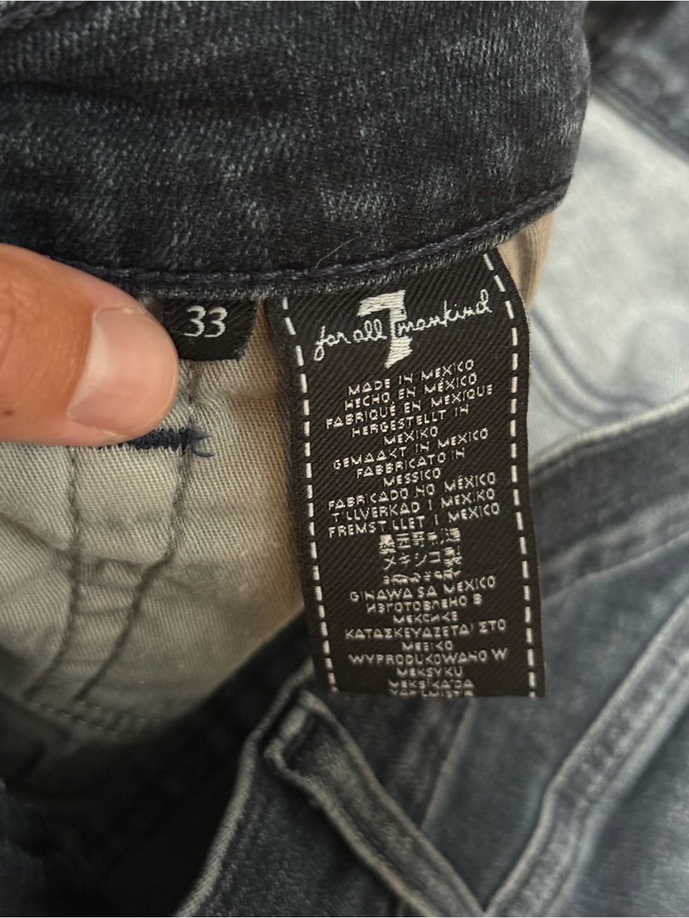7 For All Mankind Jeans Mens 33 x 30 Blue The Straight Leg Denim Dark Wash - Picture 3 of 10